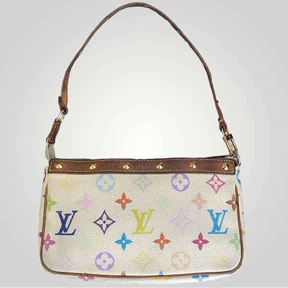 Louis Vuitton Handbags - SOLD 📣 Vintage Louis Vuitton White Muliticolor Pochette Shoulder Bag